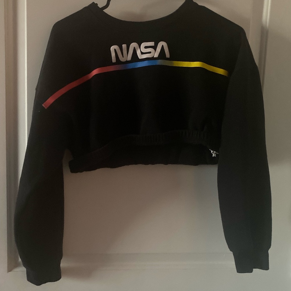 Forever21 NASA Long Sleeve Cropped Top